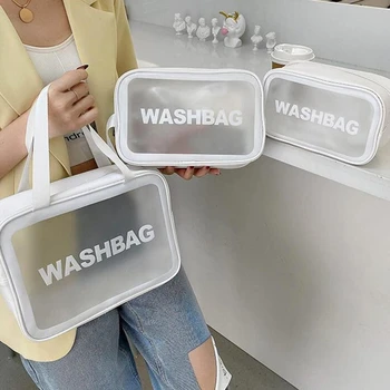 3 бр./компл. водоустойчив прозрачен косметичка от PVC за измиване на банята, чанта за съхранение, многофункционална чанта за съхранение, козметична чанта
