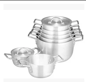7 бр./компл. комплект дебели алуминиеви тенджери, многоцелеви гърне, тенджера за супа, прибори за хранене, инструмент за готвене Panela