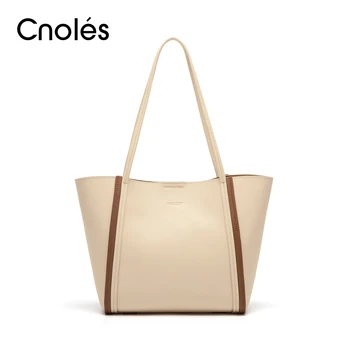 Cnoles Елегантна чанта-тоут, чанти през рамо, 2022, брандираната луксозна дамска чанта с горната дръжка, чанта през рамо