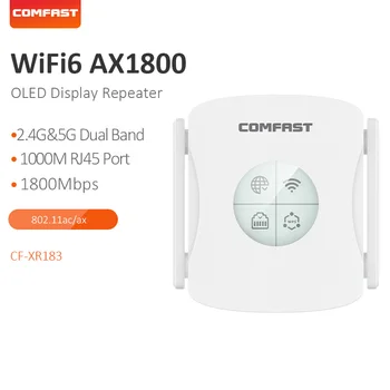 Wifi 6 Ретранслатор Gigaport AX1800 5 Ghz С OLED-Дисплей Wifi6 Удължител за 4 Антени Wifi Усилвател на АП за Покриване на Домашния Wi Fi Рутер