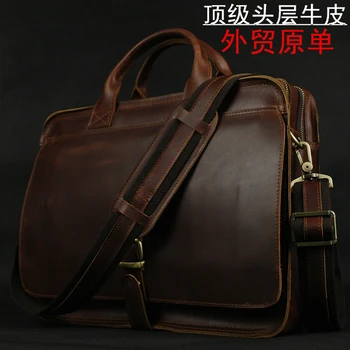 Луксозна италианска кожена чанта през рамо за мъже, чанта-месинджър от естествена кожа, мъжки чанти през рамо, мъжки чанти-тоут, портфолио