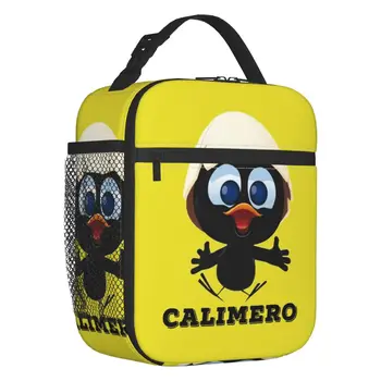 Скъпа мультяшная чанта-тоут с шарени Chiken Calimero за обяд за жени, преносим охладител, термос за обяд, училищен обяд-бокс