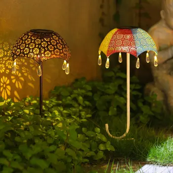 Слънчев уличен градински лампа Art Umbrella Light Водоустойчива IP65 газонный лампа на проектора озеленяване лампа за двора /пътеки