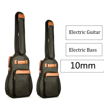 Чанта за електрически китари 40/46 инча, водоустойчива чанта за електрически китари, чанта за бас, 10 мм, дебели мек калъф за концерта