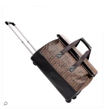 чанта на колела от изкуствена кожа за пътуване, водоустойчиви дамски чанта за багаж, чанта за количка, мъжки бизнес багаж, куфар